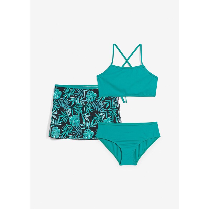 bonprix Bikiny a sukňa (3-dielne), farba zelená 63477767