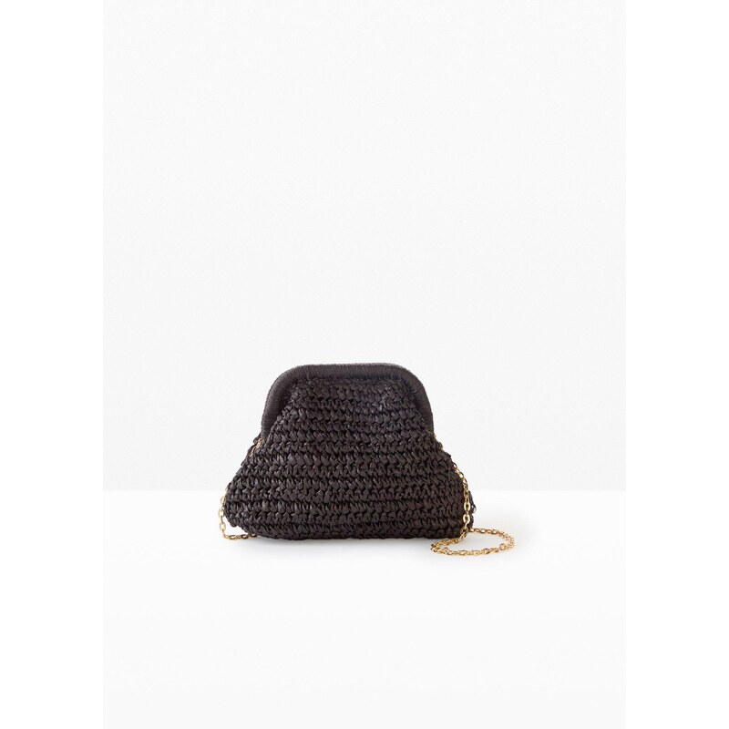 bonprix Slamená kabelka crossbody, farba čierna 63477776