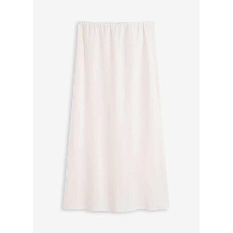 bonprix Midi sukňa zo saténu, farba biela 63477903