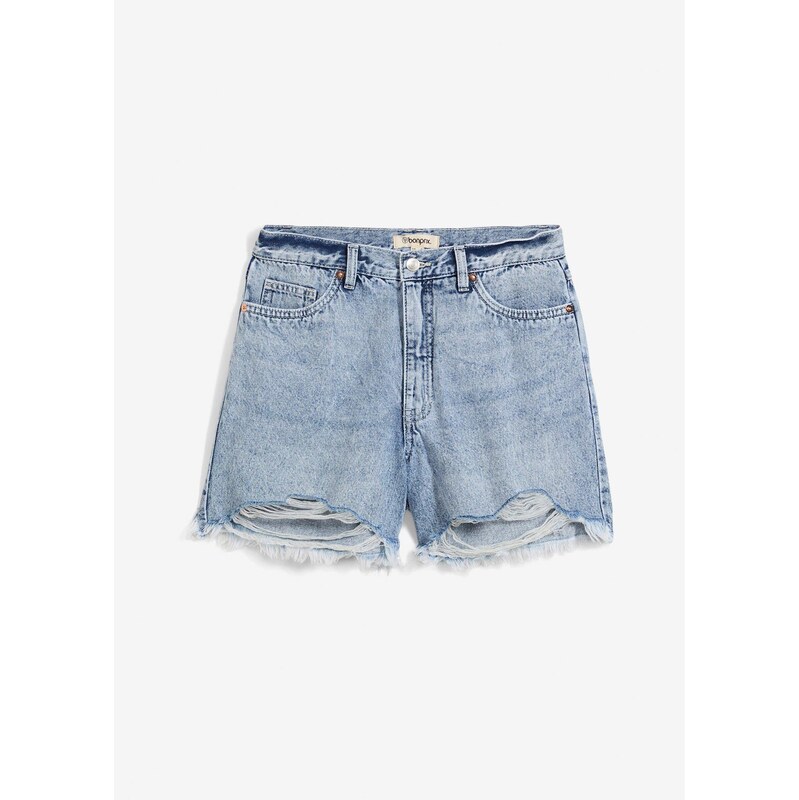 bonprix Džínsové šortky High Waist, Low Stretch, farba modrá 63478032