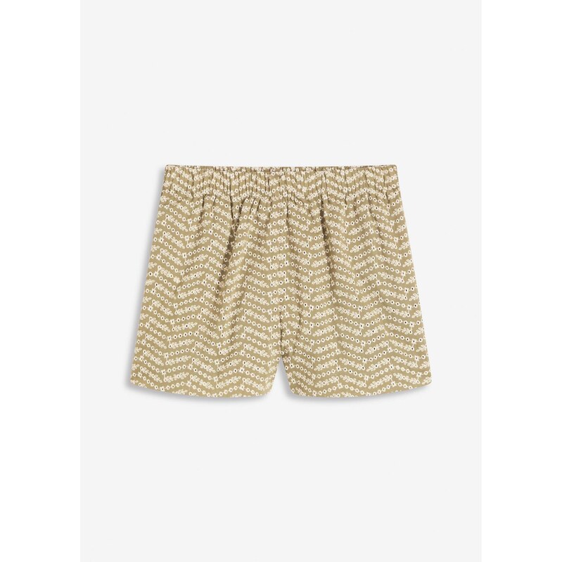 bonprix Šortky s dierkovanou výšivkou, farba zelená 63478041