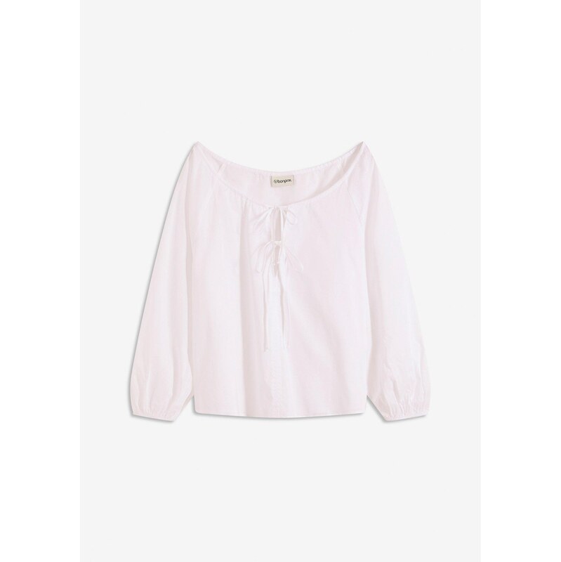 bonprix Blúza z čistej bio bavlny, farba biela 63478092