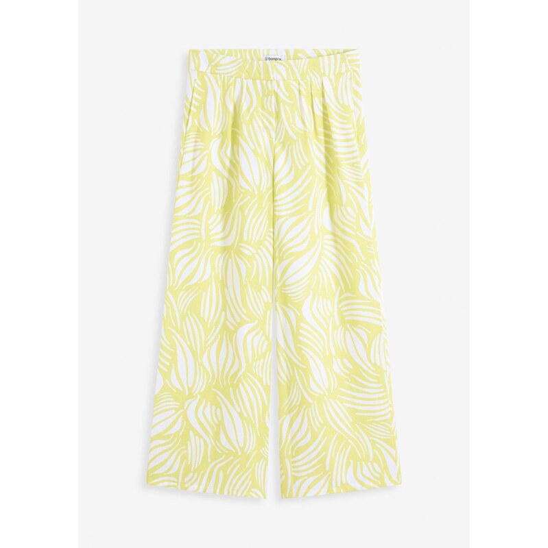bonprix Palazzo nohavice s pohodlným pásom, farba žltá 63478098
