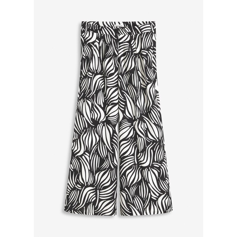 bonprix Palazzo nohavice s pohodlným pásom, farba čierna 63478099