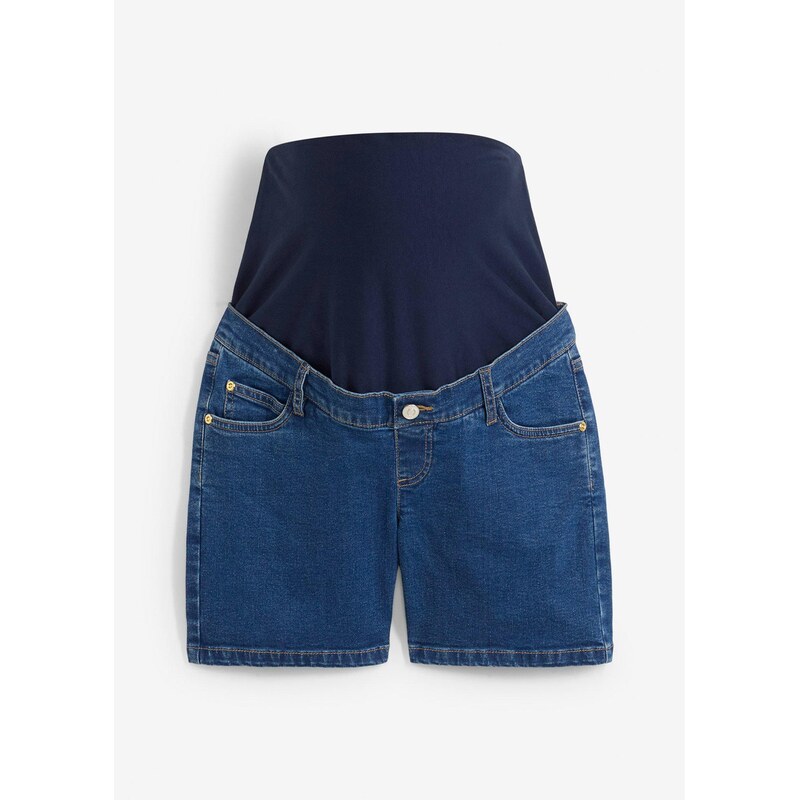 bonprix Materské džínsové šortky z bavlneného strečového denimu, farba 63478123