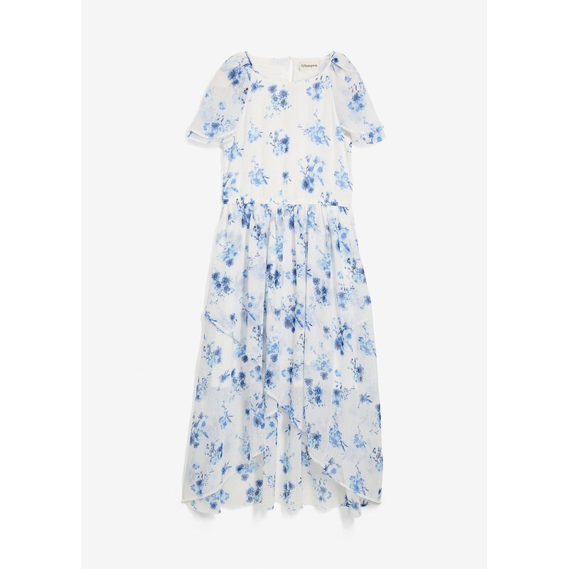 bonprix Šifónové šaty z krčenej kvality, farba biela 63478150