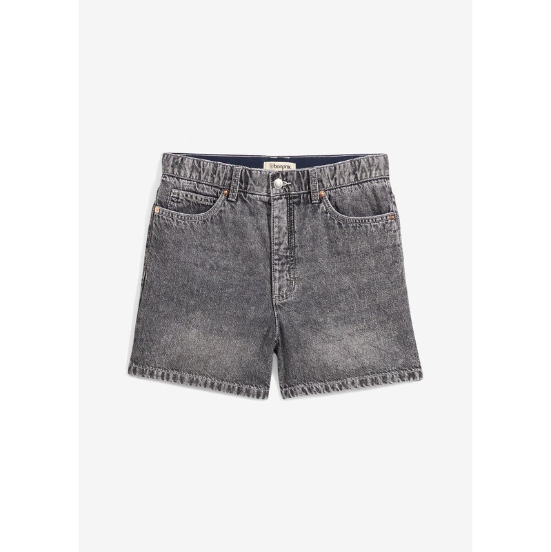 bonprix Džínsové šortky High Waist, Low Stretch, farba čierna 63478224
