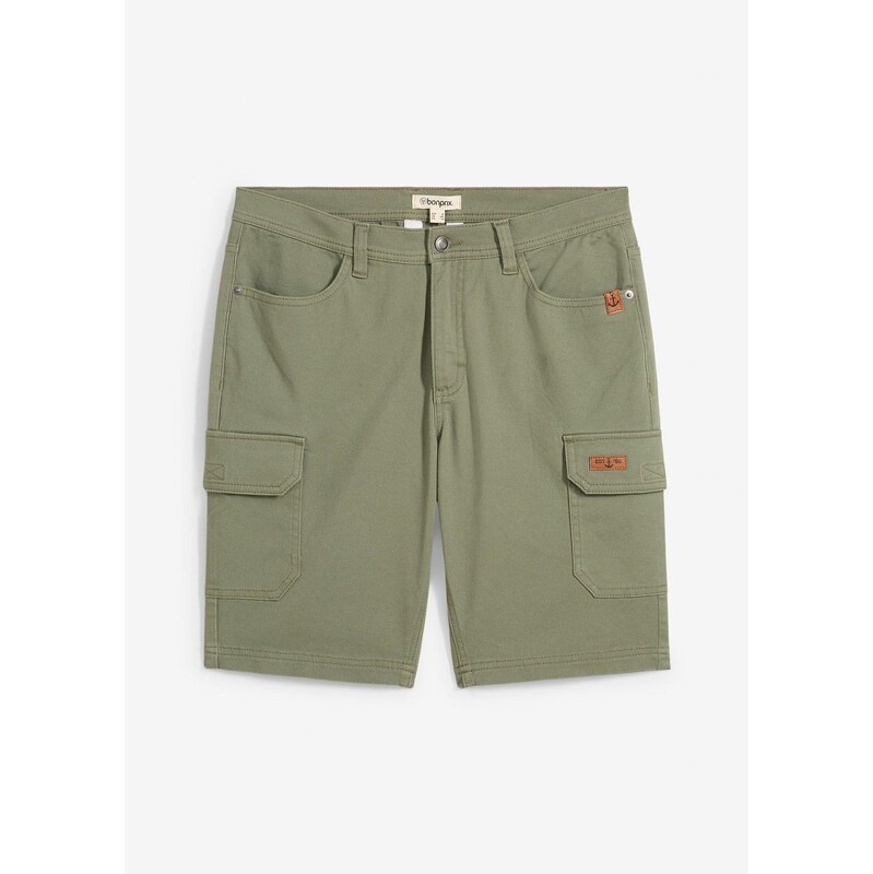 bonprix Strečové bermudy, Slim Fit, farba zelená 63478226