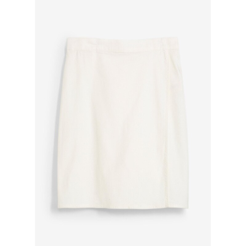 bonprix Mini sukňa z twillu, farba biela 67351384