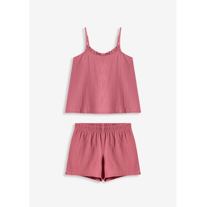 bonprix Krátke pyžamo z jemného mušelínu s tenkými ramienkami, farba 63478281