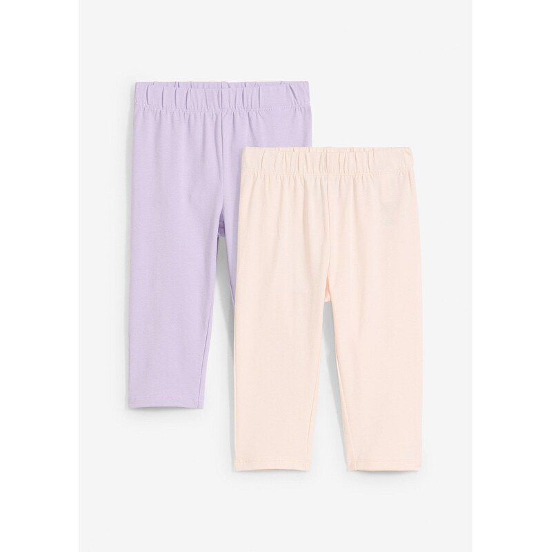 bonprix Capri legíny z elastickej bio bavlny (2 ks), farba ružová 63478304