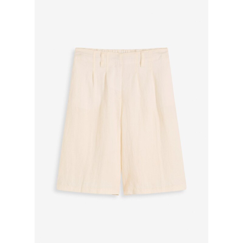 bonprix Padavé bermudy z jemného viskózového mixu, farba biela 63478322