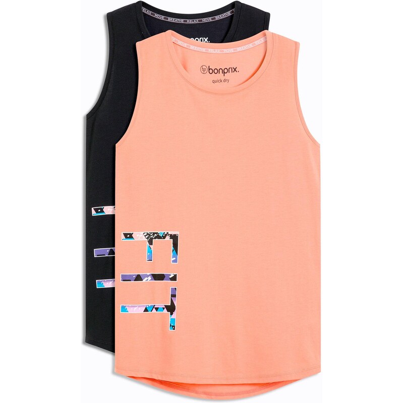 bonprix Funkčné tričko (2 ks), rýchloschnúce, farba čierna 63478363