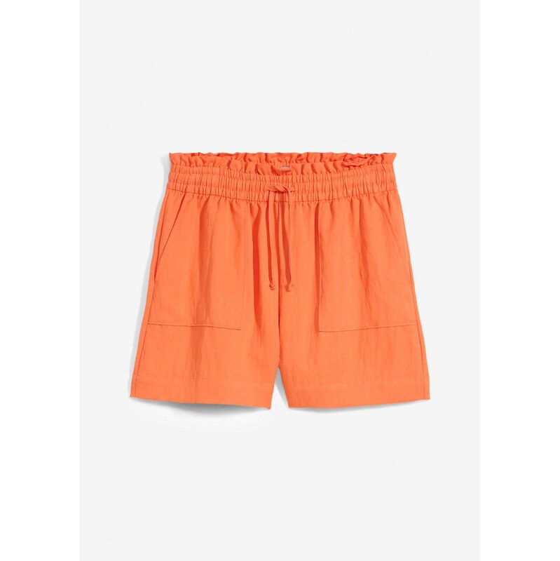 bonprix Šortky paperbag zo viskózového mixu, farba oranžová 63478388