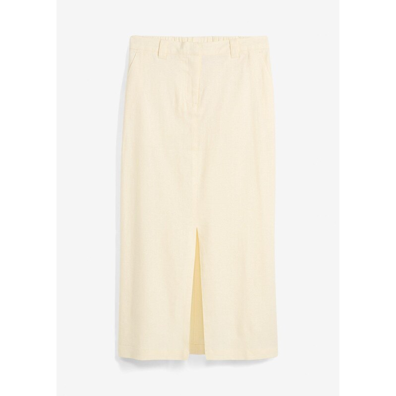 bonprix Midi sukňa zo vzdušného pláteného viskózového mixu, farba 63478394