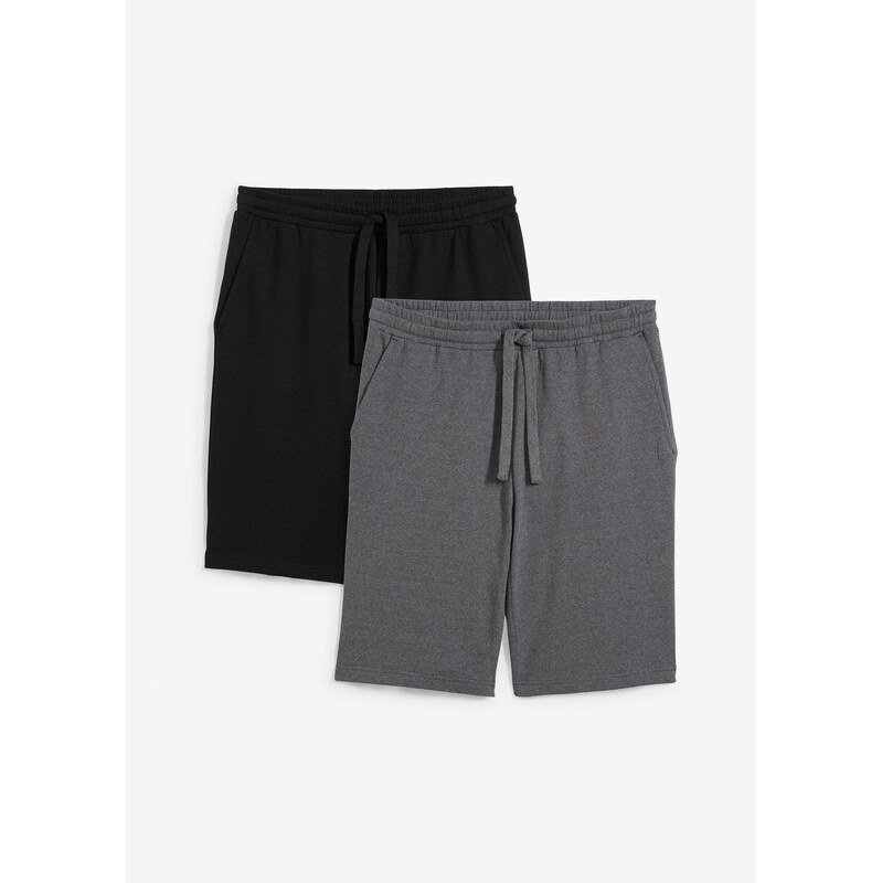 bonprix Teplákové bermudy (2 ks v balení), farba šedá 63478450