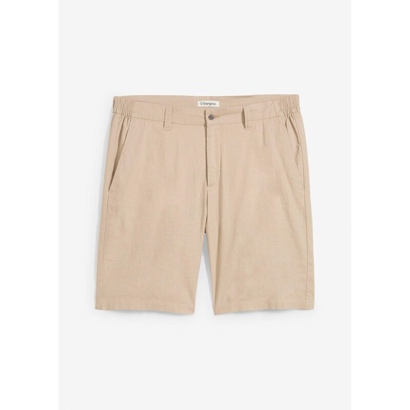 bonprix Chino bermudy, Regular Fit s plátnom, farba béžová 63478453