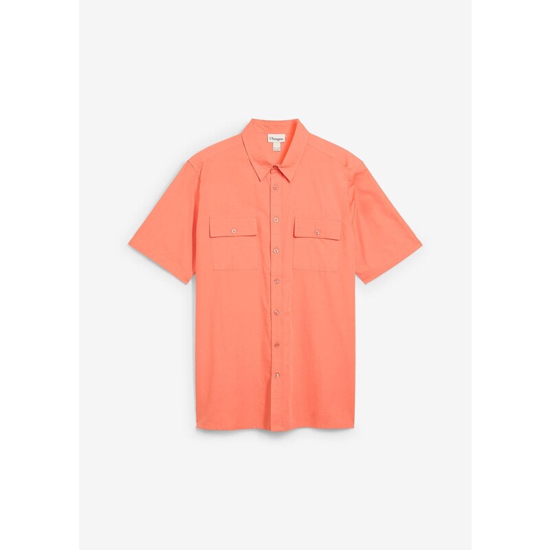 bonprix Košeľa s krátkym rukávom, z čistej bavlny, farba oranžová 63400099