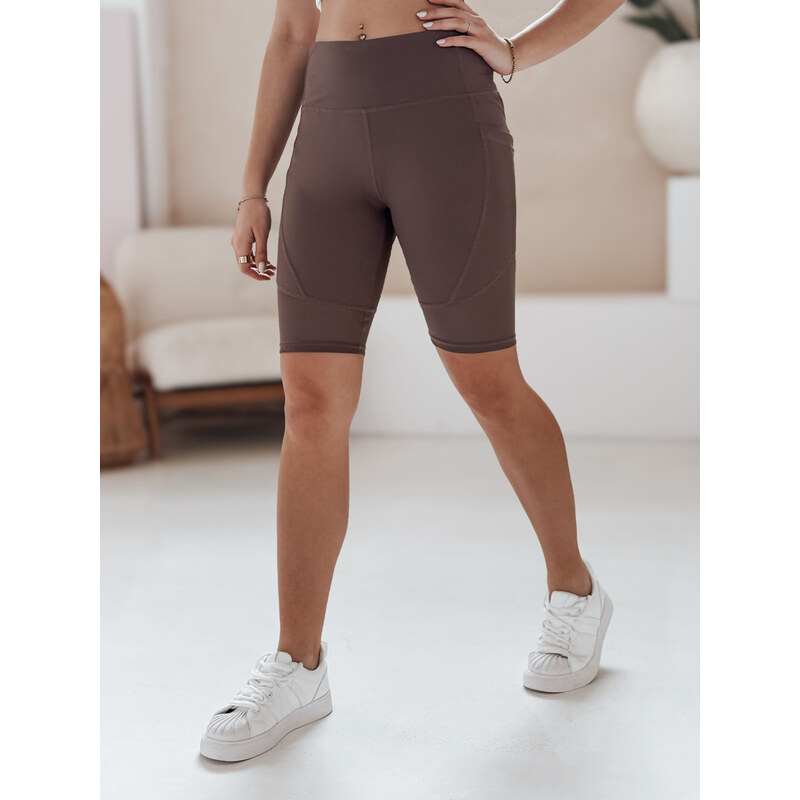 BASIC Tmavohnedé dámske biker shorts s vysokým pásom BIKELINE SY0419 63478642