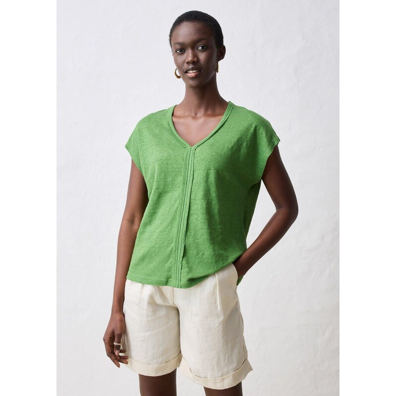 bonprix Tričko z čistého plátna, farba zelená 63478138