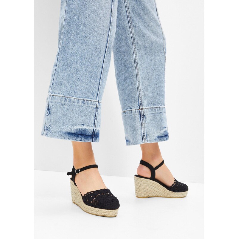 bonprix Klinové lodičky, farba čierna 63478320