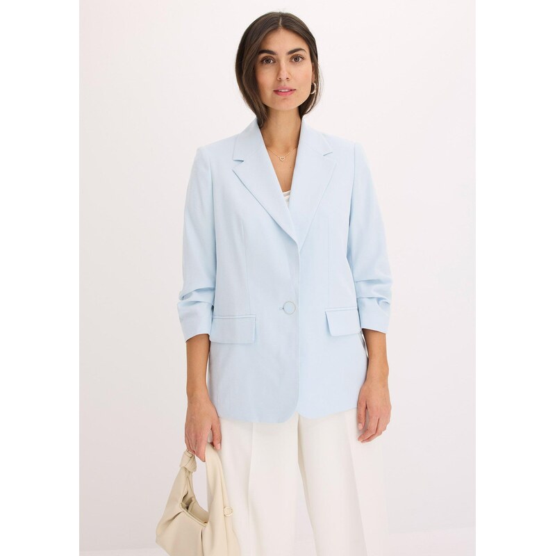 bonprix Blejzer, ležérny, 3/4 rukáv, z viskózy, farba modrá 63478333