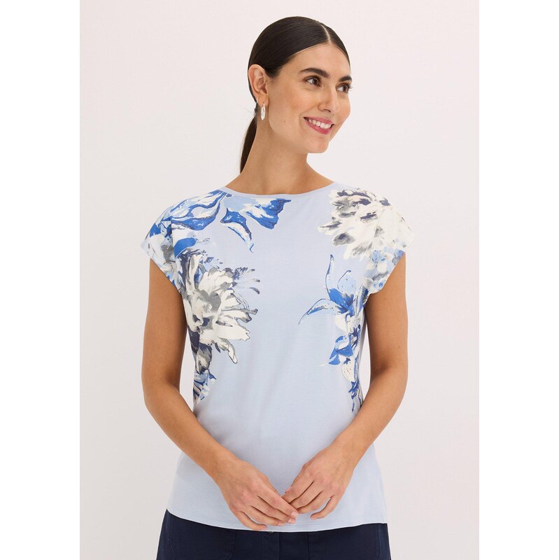 bonprix Tričko s nadmerným strihom na pleciach, farba modrá 63478337