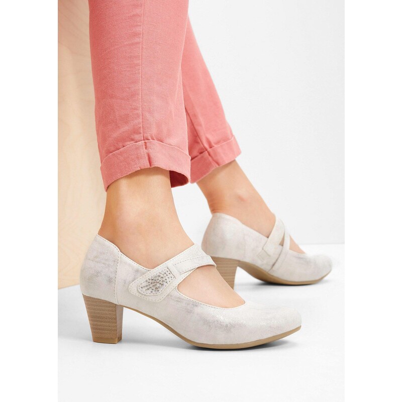 bonprix Lodičky s remienkom, pohodlná šírka, farba béžová 63478367