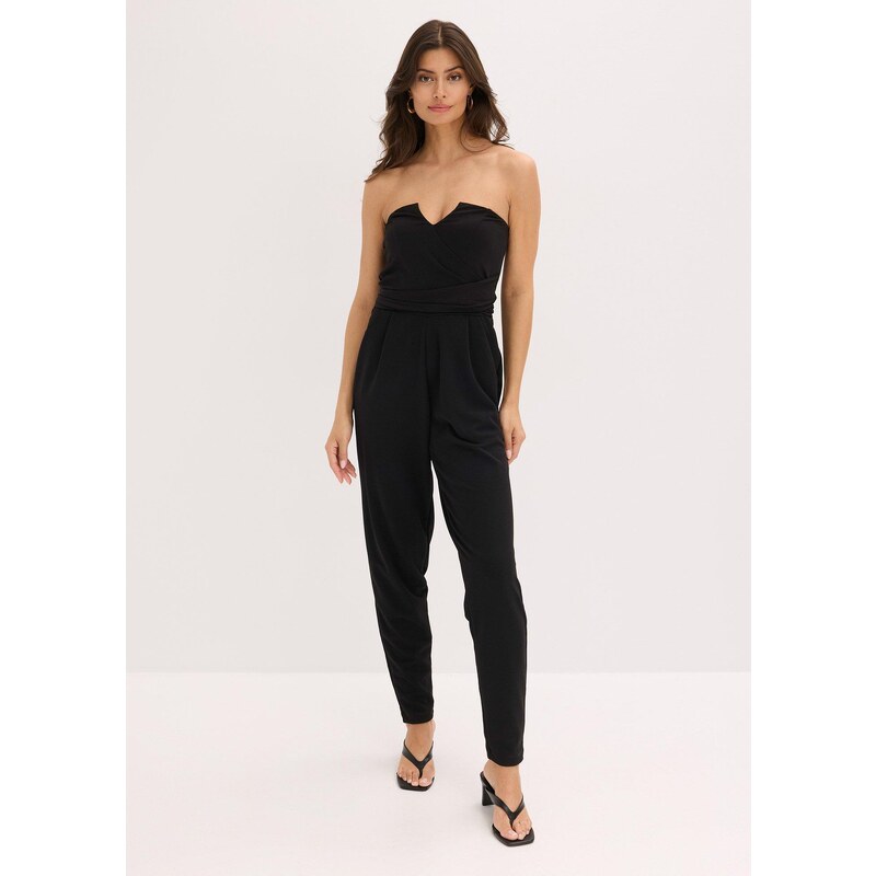 bonprix Overal s detailmi na zaviazanie, farba čierna 63478378