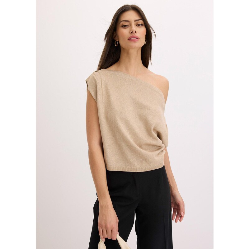 bonprix Tričko s pekným výstrihom, farba béžová 63478559