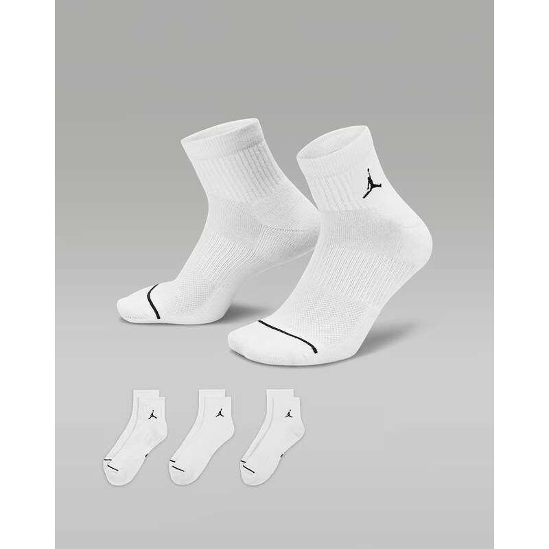 Jordan Everyday Ankle Socks (3 Pairs) WHITE/BLACK 63479174