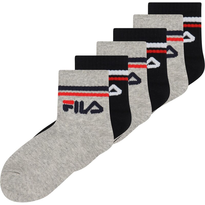 FILA Športové ponožky sivá melírovaná / červená / čierna / biela 63482879