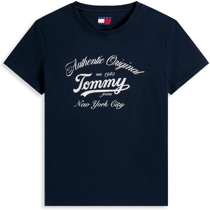 Tommy Jeans Tričko ESSENTIAL tmavomodrá / biela 63483116