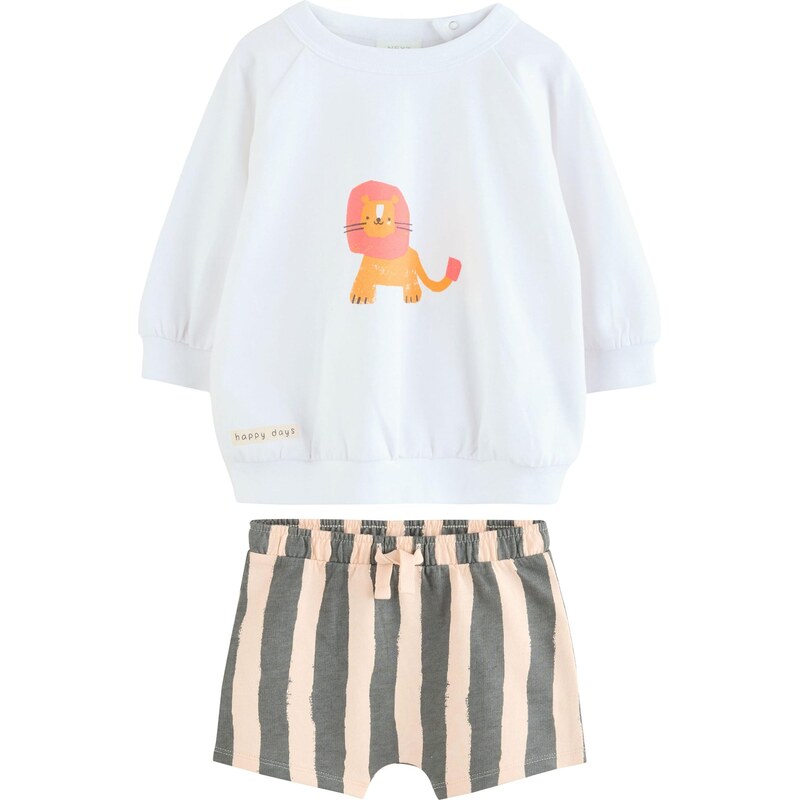 Next Set béžová / tmavozelená / oranžová / biela 63254553