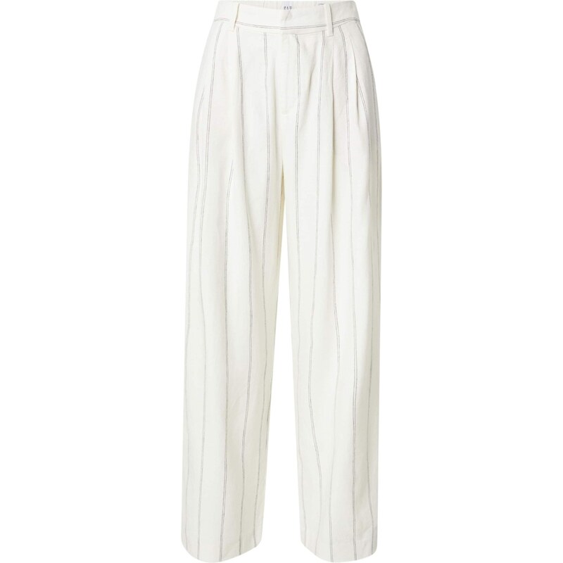 GAP Plisované nohavice sivá / biela 63734545