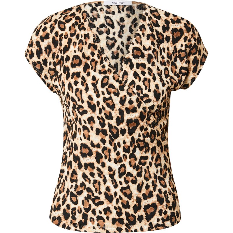 ABOUT YOU Tričko Isabella béžová / farba ťavej srsti / čierna / biela 65878201