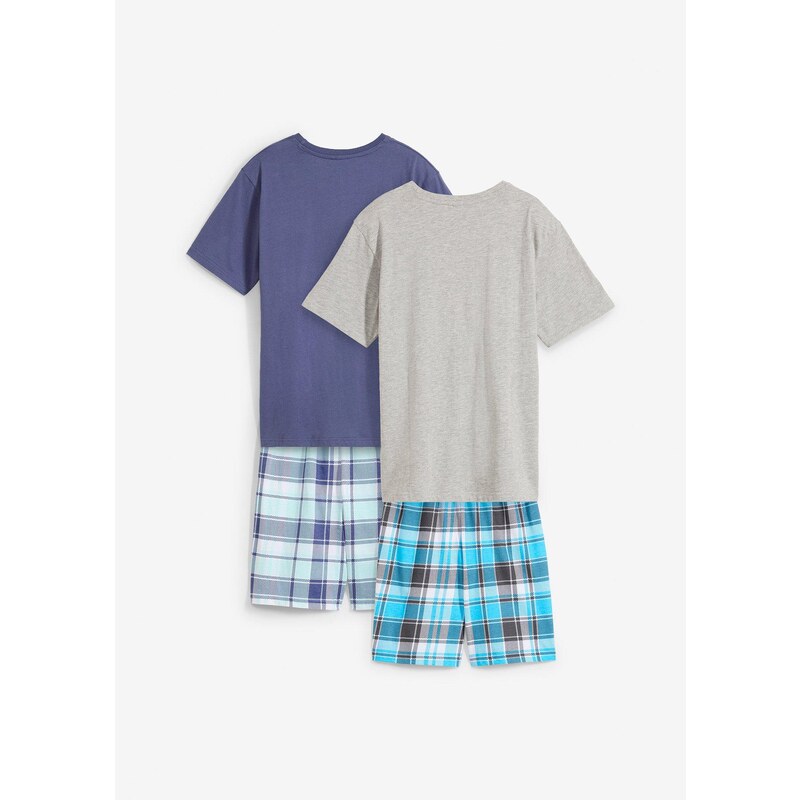 bonprix Krátke pyžamo s mäkkou bio bavlnou (4 ks), farba šedá 63477848