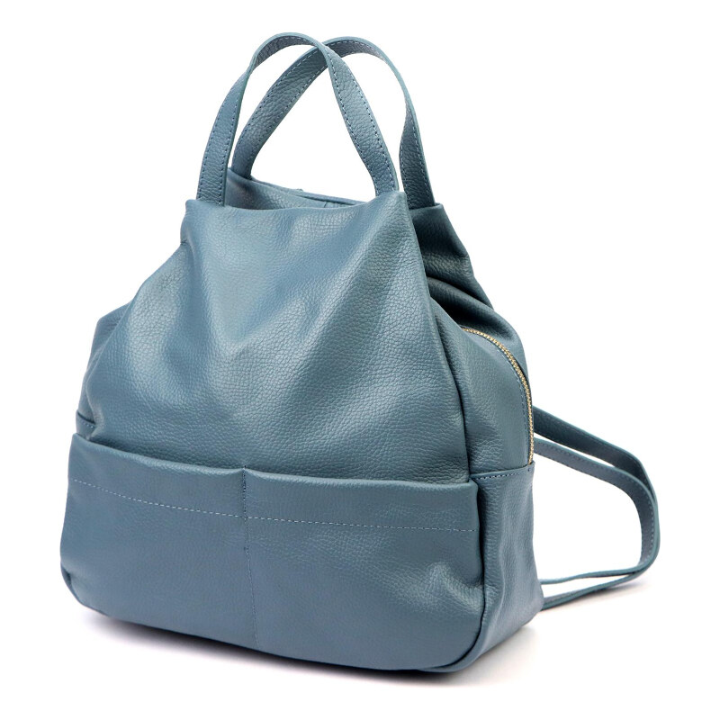 Dámsky kožený ruksak modrý jeans Luka KZ57596 9l 63487574