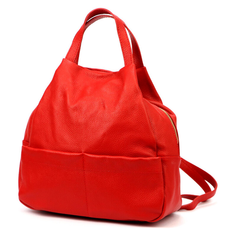 Dámsky kožený ruksak červený Luka KZ57595 9l 63487575