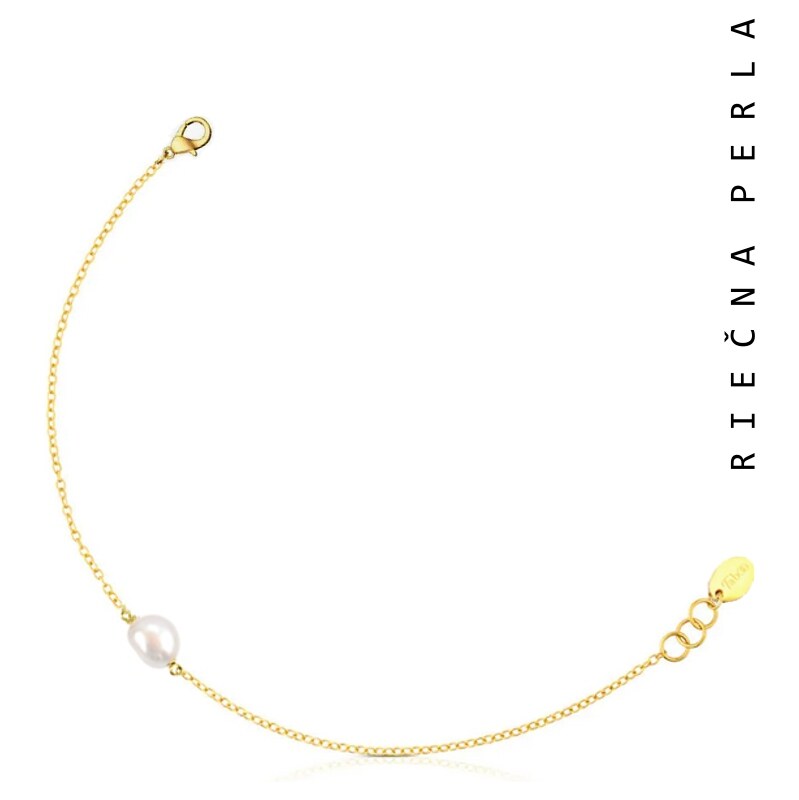 Taboo zlatá retiazka na nohu Atlantis s pravou, bielou perlou tba125 63488528