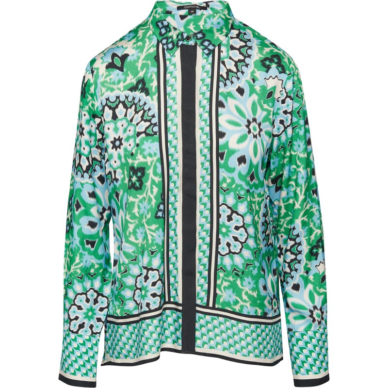 COMMA Blúzka svetlomodrá / svetložltá / nefritová / čierna 63490617