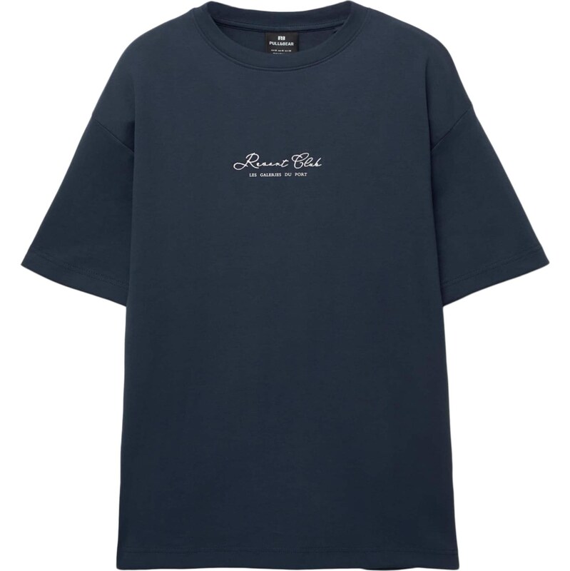 Pull&Bear Tričko námornícka modrá / biela 64167093