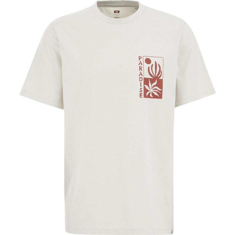 WE Fashion Tričko béžová / tmavočervená 63490912