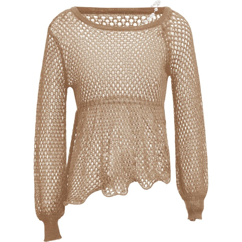 swirly Sveter svetlobéžová 65870049