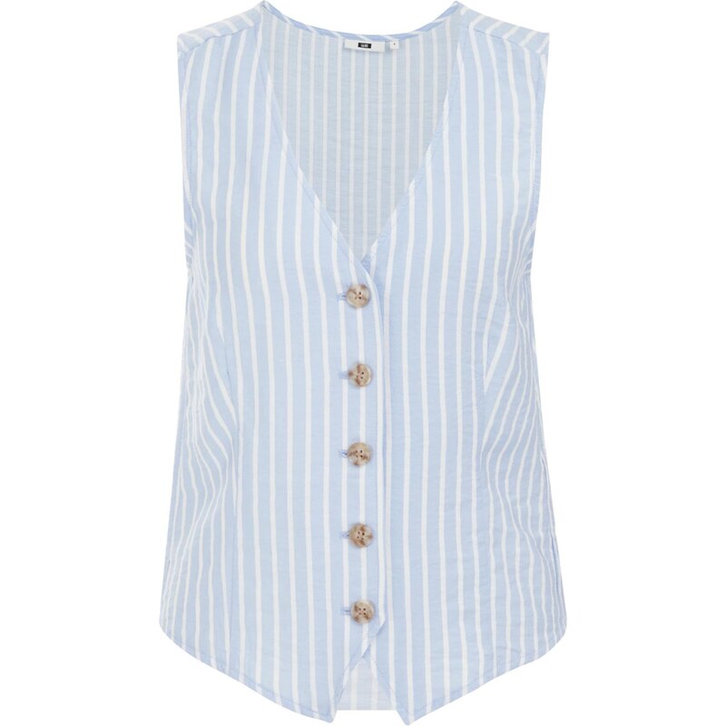 WE Fashion Blúzka svetlomodrá / šedobiela 65878278