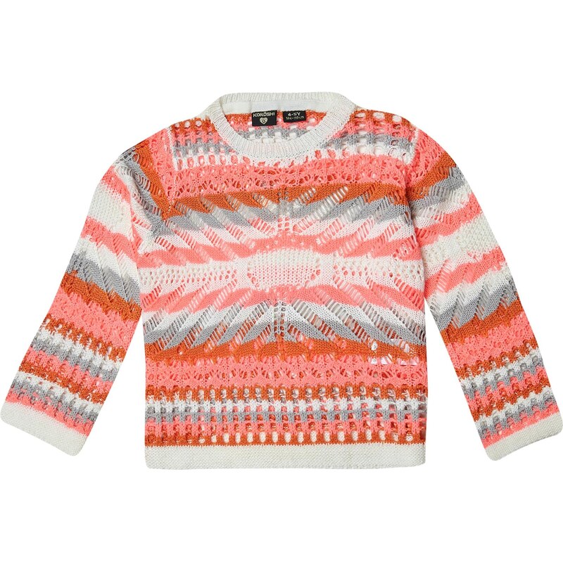 KOROSHI Sveter sivá / oranžová / koralová / biela 65878302