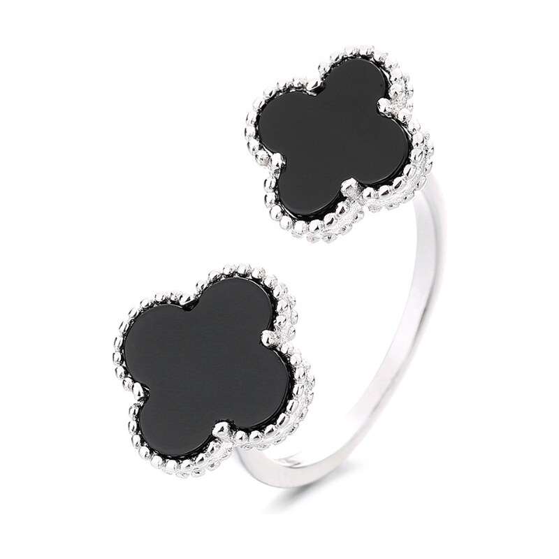 MAJYA Strieborný nastaviteľný prsteň LUCKY JODIE black 11842 64582790