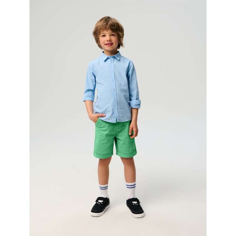 Sinsay - Rifľové kraťasy - svieža zelená 65761552