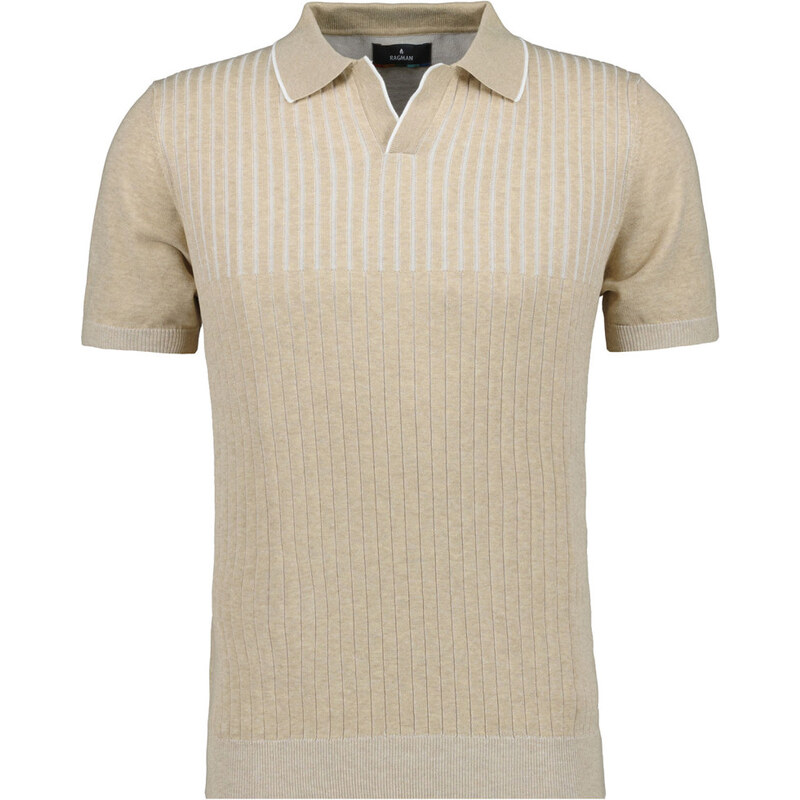Pánska bavlnená béžová fashion polokošeľa RAGMAN 63495499