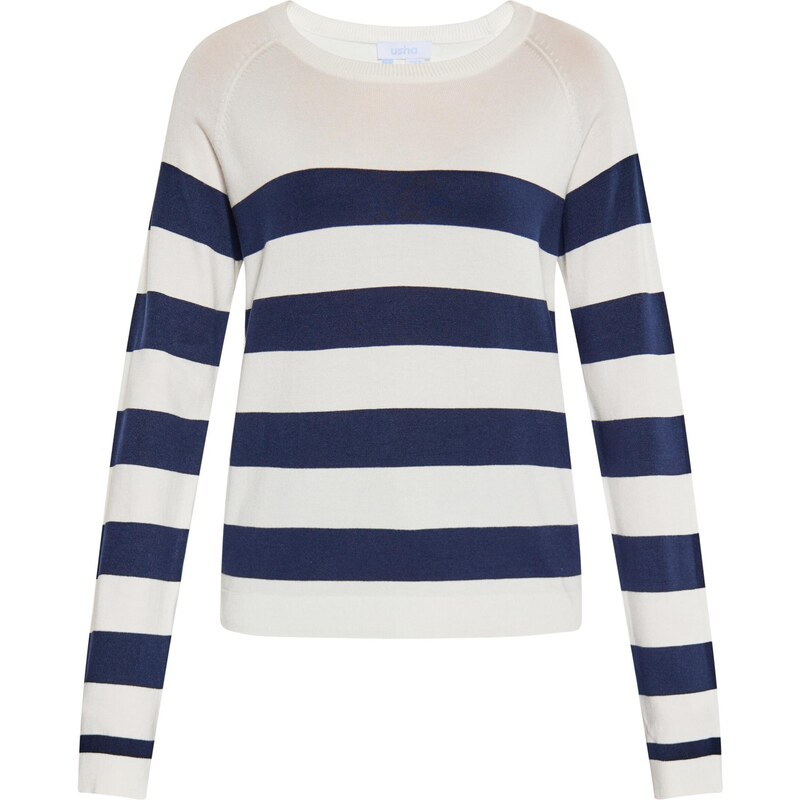 usha BLUE LABEL Sveter námornícka modrá / biela 65642926
